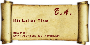 Birtalan Alex névjegykártya