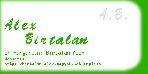 alex birtalan business card